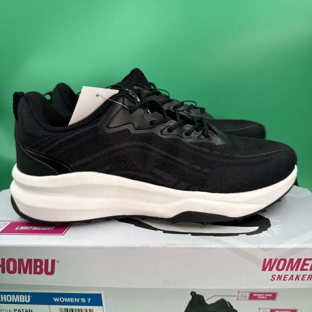 Khombu Women's Patan Black Sneakers Lightweight Memory Foam Breathable Sz 7 New